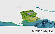 Satellite Panoramic Map of Saint Catherine, single color outside