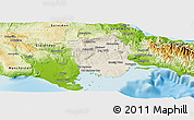 Shaded Relief Panoramic Map of Saint Catherine, physical outside