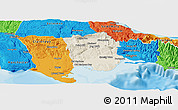 Shaded Relief Panoramic Map of Saint Catherine, political outside
