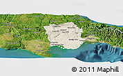 Shaded Relief Panoramic Map of Saint Catherine, satellite outside