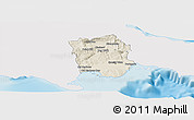 Shaded Relief Panoramic Map of Saint Catherine, single color outside