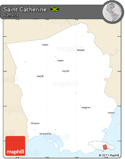 Classic Style Simple Map of Saint Catherine