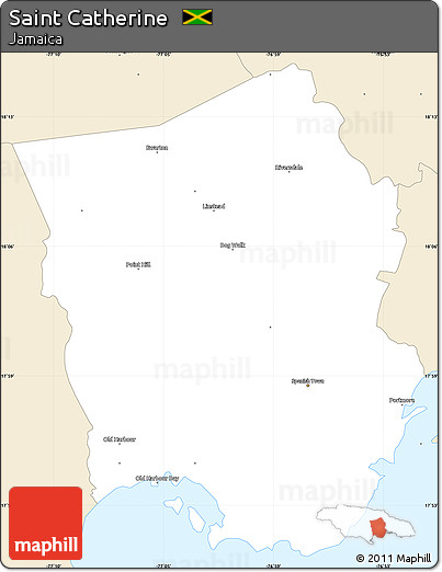 Classic Style Simple Map of Saint Catherine