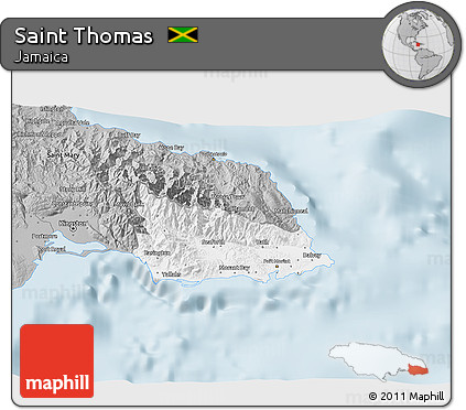 Gray 3D Map of Saint Thomas