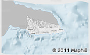 Gray 3D Map of Saint Thomas, single color outside