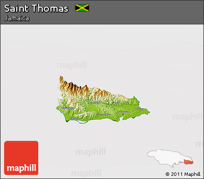 Physical 3D Map of Saint Thomas, cropped outside