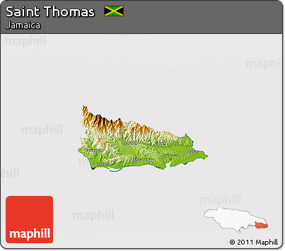 Physical 3D Map of Saint Thomas, cropped outside