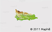 Physical 3D Map of Saint Thomas, cropped outside