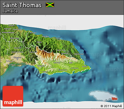 Physical 3D Map of Saint Thomas, satellite outside