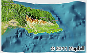 Physical 3D Map of Saint Thomas, satellite outside