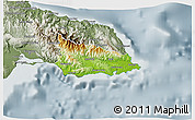 Physical 3D Map of Saint Thomas, semi-desaturated