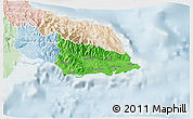 Political 3D Map of Saint Thomas, lighten