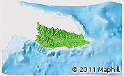 Political 3D Map of Saint Thomas, single color outside