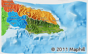 Satellite 3D Map of Saint Thomas, political outside