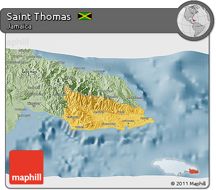 Savanna Style 3D Map of Saint Thomas