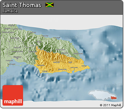 Savanna Style 3D Map of Saint Thomas