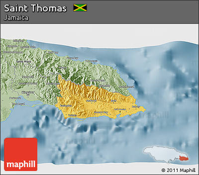 Savanna Style 3D Map of Saint Thomas