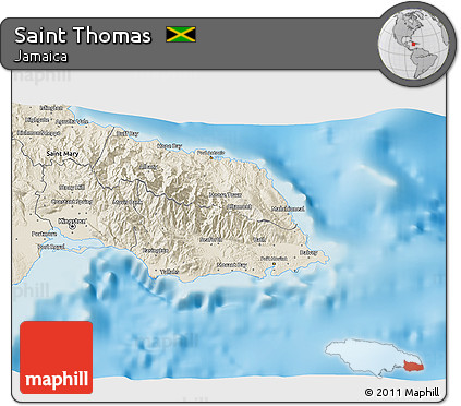 Shaded Relief 3D Map of Saint Thomas