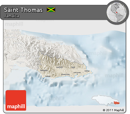 Shaded Relief 3D Map of Saint Thomas, lighten