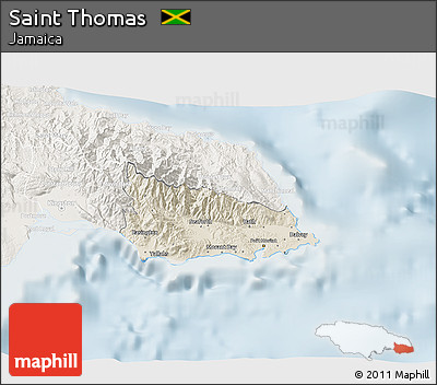 Shaded Relief 3D Map of Saint Thomas, lighten