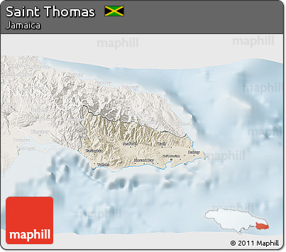 Shaded Relief 3D Map of Saint Thomas, lighten