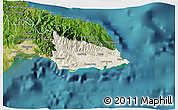 Shaded Relief 3D Map of Saint Thomas, satellite outside