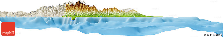 Physical Horizon Map of Saint Thomas, shaded relief outside
