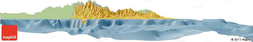 Savanna Style Horizon Map of Saint Thomas, single color outside