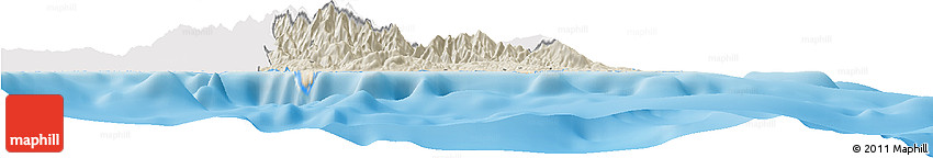Shaded Relief Horizon Map of Saint Thomas, single color outside