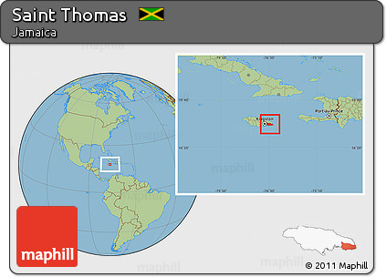Savanna Style Location Map of Saint Thomas