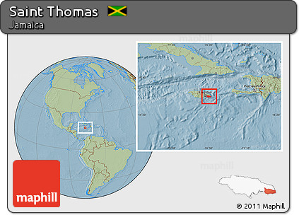 Savanna Style Location Map of Saint Thomas, hill shading