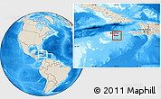 Shaded Relief Location Map of Saint Thomas, highlighted country