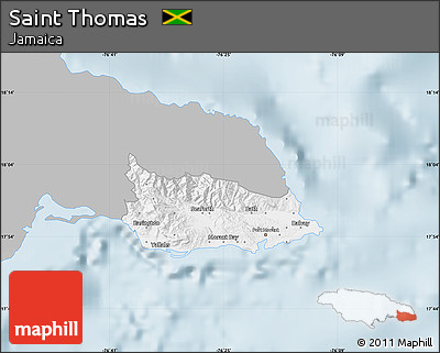 Gray Map of Saint Thomas, single color outside