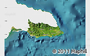 Satellite Map of Saint Thomas, single color outside