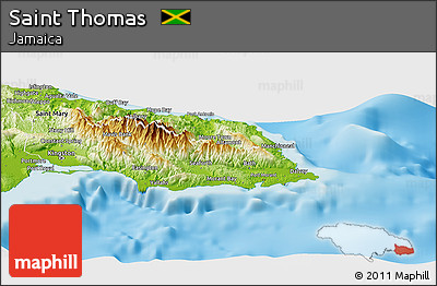 Physical Panoramic Map of Saint Thomas