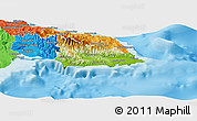 Physical Panoramic Map of Saint Thomas, political outside
