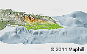 Physical Panoramic Map of Saint Thomas, semi-desaturated