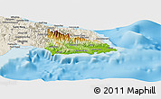 Physical Panoramic Map of Saint Thomas, shaded relief outside