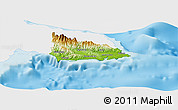 Physical Panoramic Map of Saint Thomas, single color outside