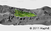 Satellite Panoramic Map of Saint Thomas, desaturated