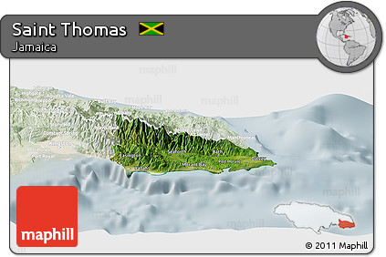 Satellite Panoramic Map of Saint Thomas, lighten
