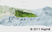 Satellite Panoramic Map of Saint Thomas, lighten