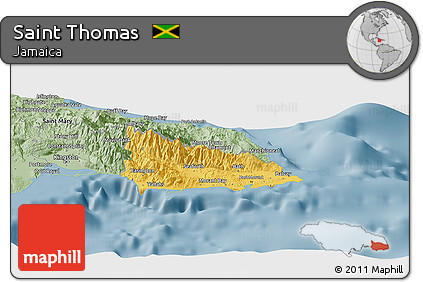Savanna Style Panoramic Map of Saint Thomas