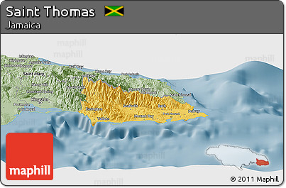 Savanna Style Panoramic Map of Saint Thomas