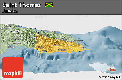 Savanna Style Panoramic Map of Saint Thomas