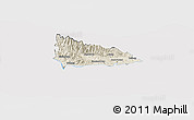 Shaded Relief Panoramic Map of Saint Thomas, cropped outside