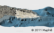 Shaded Relief Panoramic Map of Saint Thomas, darken