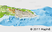 Shaded Relief Panoramic Map of Saint Thomas, physical outside