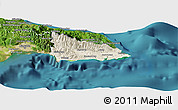 Shaded Relief Panoramic Map of Saint Thomas, satellite outside
