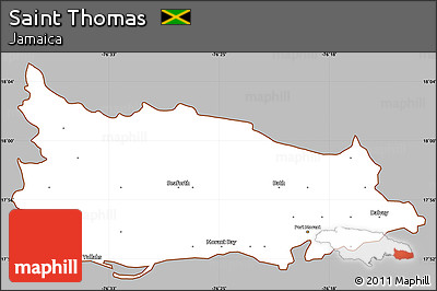 Gray Simple Map of Saint Thomas, cropped outside
